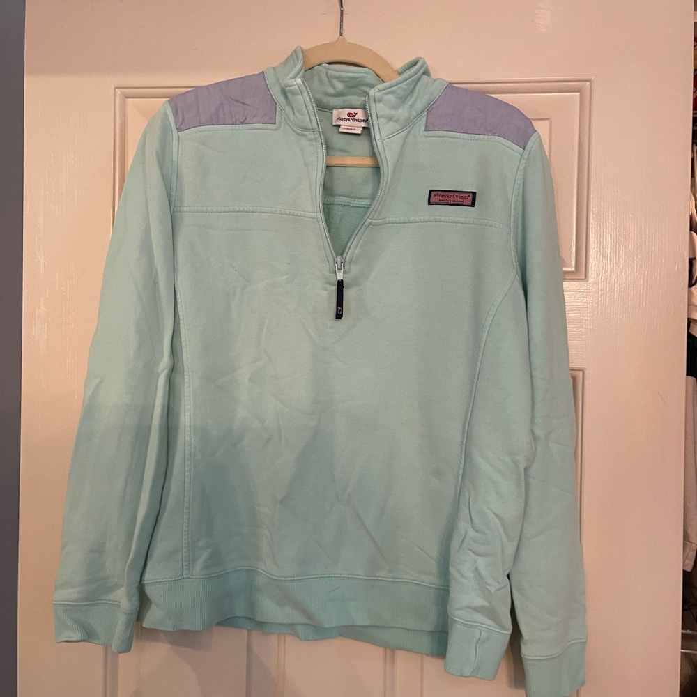 Vineyard Vines Light Blue Quarter-Zip Sweatshirt